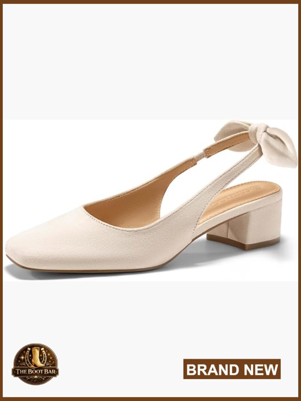 Chunky Low Heel Bow Slingback Pumps Closed Square Toe Wedding Party Shoes